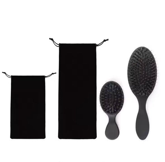 Matte Boar Bristle Hair Extension Brush Set Nylon Teeth Hairbrush Women Cushion Brush Hair Styling Smoothing Detangling