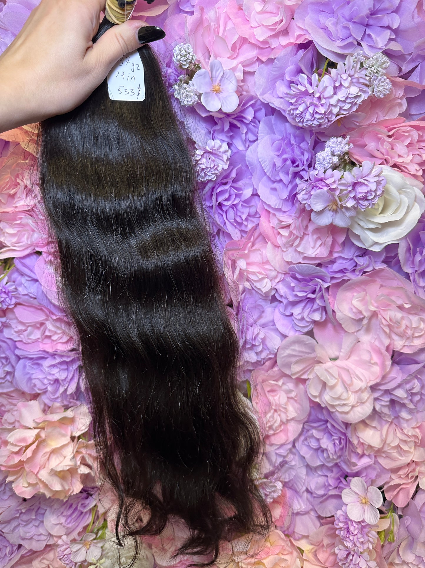 Hair premium 21 in wavy virgin natural black