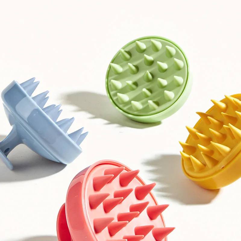 Soft Silicone Shampoo Brush Hair Salon Home Massage Shampoo Brush Scalp Cleaning Bath Comb Hairdressing Tool Spa Shampoo Brush