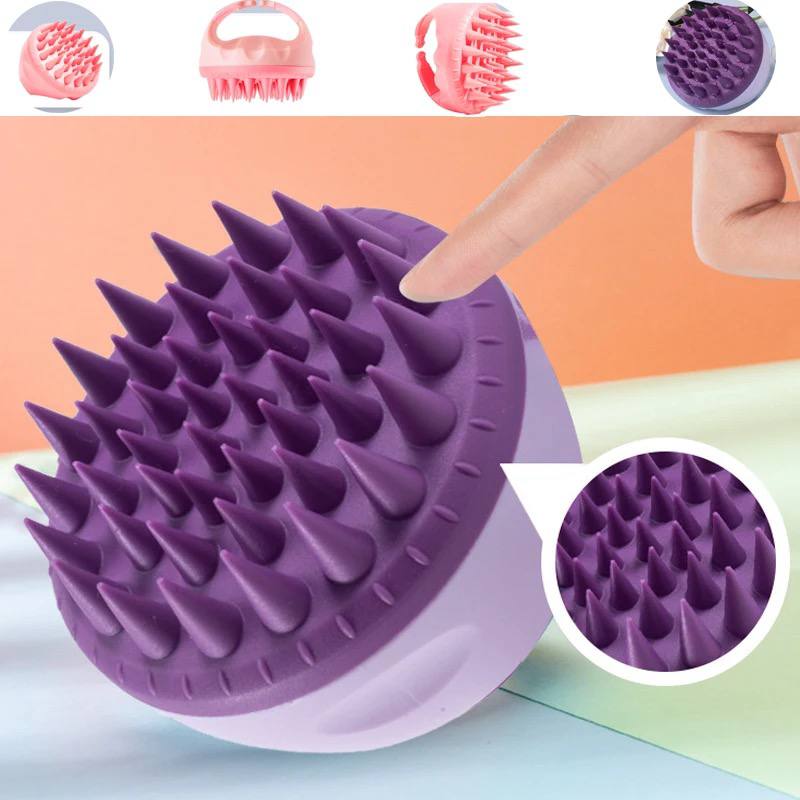 Portable Silicone Hand Shampoo Brush Soft Round Bath Massage Brush Shower Brush Hair Care Comb