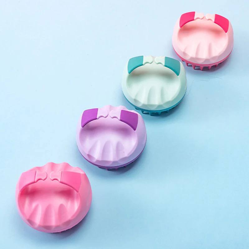 Portable Silicone Hand Shampoo Brush Soft Round Bath Massage Brush Shower Brush Hair Care Comb